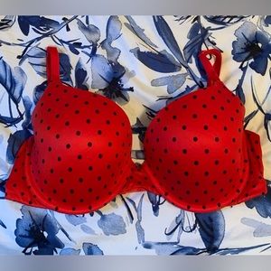 Victoria Secret Red-Black Polka Dot Bra